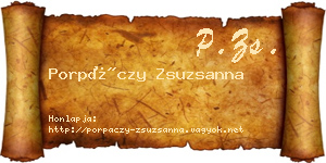 Porpáczy Zsuzsanna névjegykártya